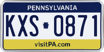 PA license plate KXS0871