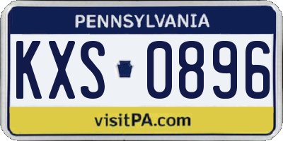 PA license plate KXS0896