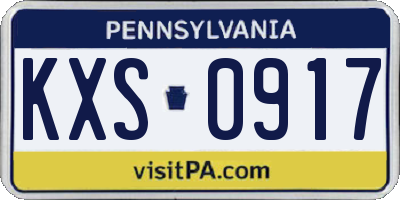 PA license plate KXS0917