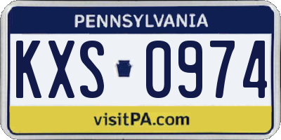 PA license plate KXS0974