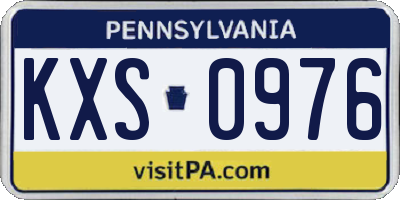 PA license plate KXS0976