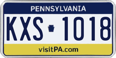 PA license plate KXS1018