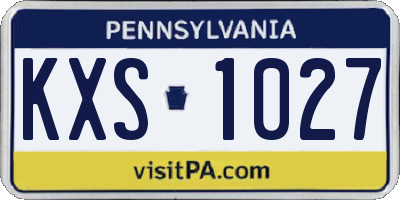 PA license plate KXS1027