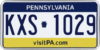 PA license plate KXS1029
