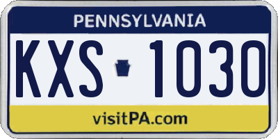 PA license plate KXS1030