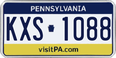 PA license plate KXS1088