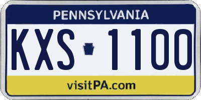 PA license plate KXS1100