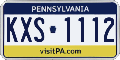 PA license plate KXS1112