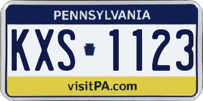 PA license plate KXS1123
