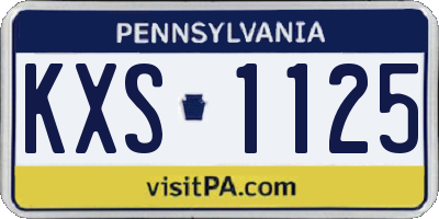 PA license plate KXS1125