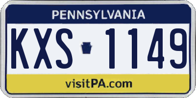 PA license plate KXS1149