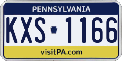 PA license plate KXS1166