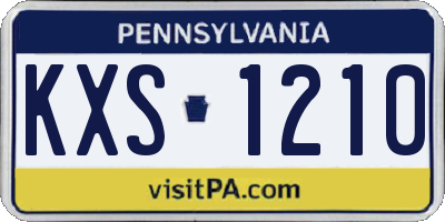 PA license plate KXS1210