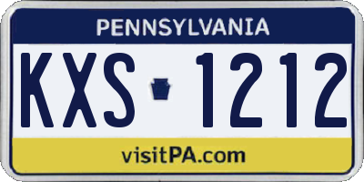 PA license plate KXS1212
