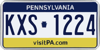PA license plate KXS1224