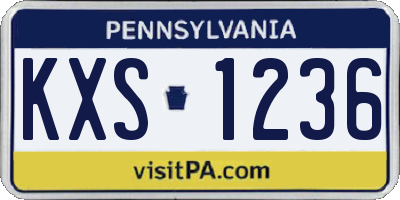 PA license plate KXS1236