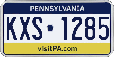 PA license plate KXS1285