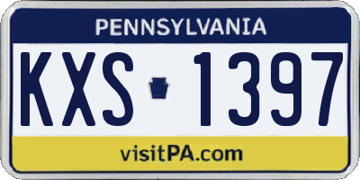 PA license plate KXS1397