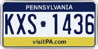PA license plate KXS1436