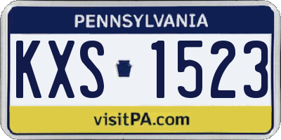 PA license plate KXS1523
