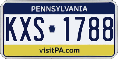 PA license plate KXS1788