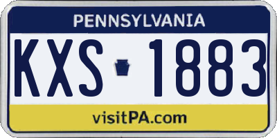 PA license plate KXS1883