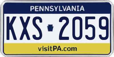 PA license plate KXS2059