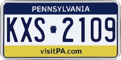 PA license plate KXS2109