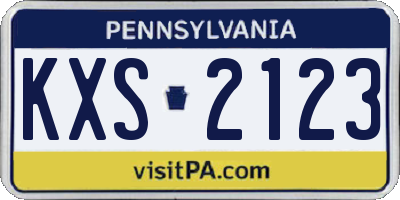 PA license plate KXS2123