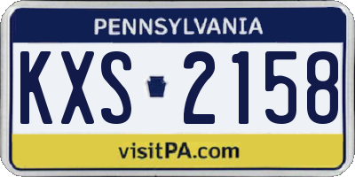 PA license plate KXS2158