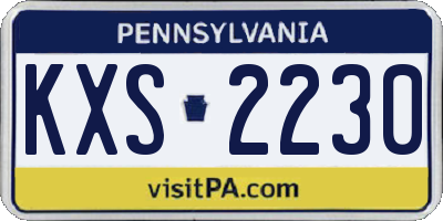 PA license plate KXS2230