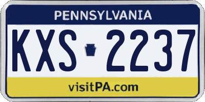 PA license plate KXS2237