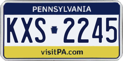 PA license plate KXS2245