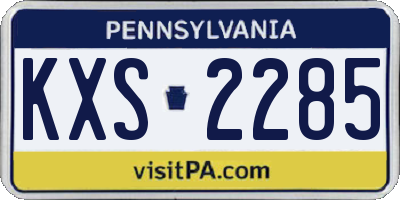 PA license plate KXS2285