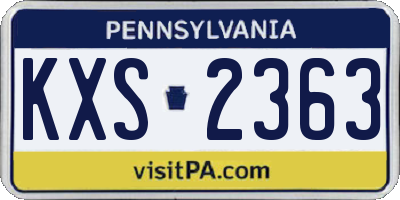 PA license plate KXS2363