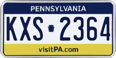 PA license plate KXS2364