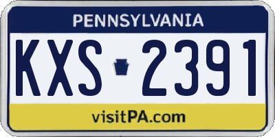 PA license plate KXS2391