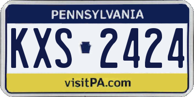 PA license plate KXS2424