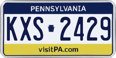 PA license plate KXS2429