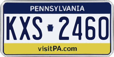 PA license plate KXS2460