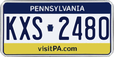 PA license plate KXS2480