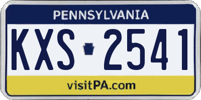 PA license plate KXS2541