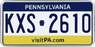 PA license plate KXS2610