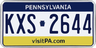 PA license plate KXS2644