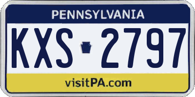 PA license plate KXS2797