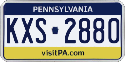 PA license plate KXS2880