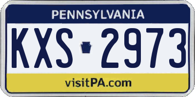 PA license plate KXS2973