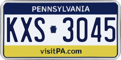 PA license plate KXS3045