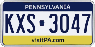 PA license plate KXS3047