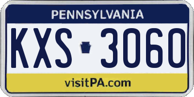 PA license plate KXS3060
